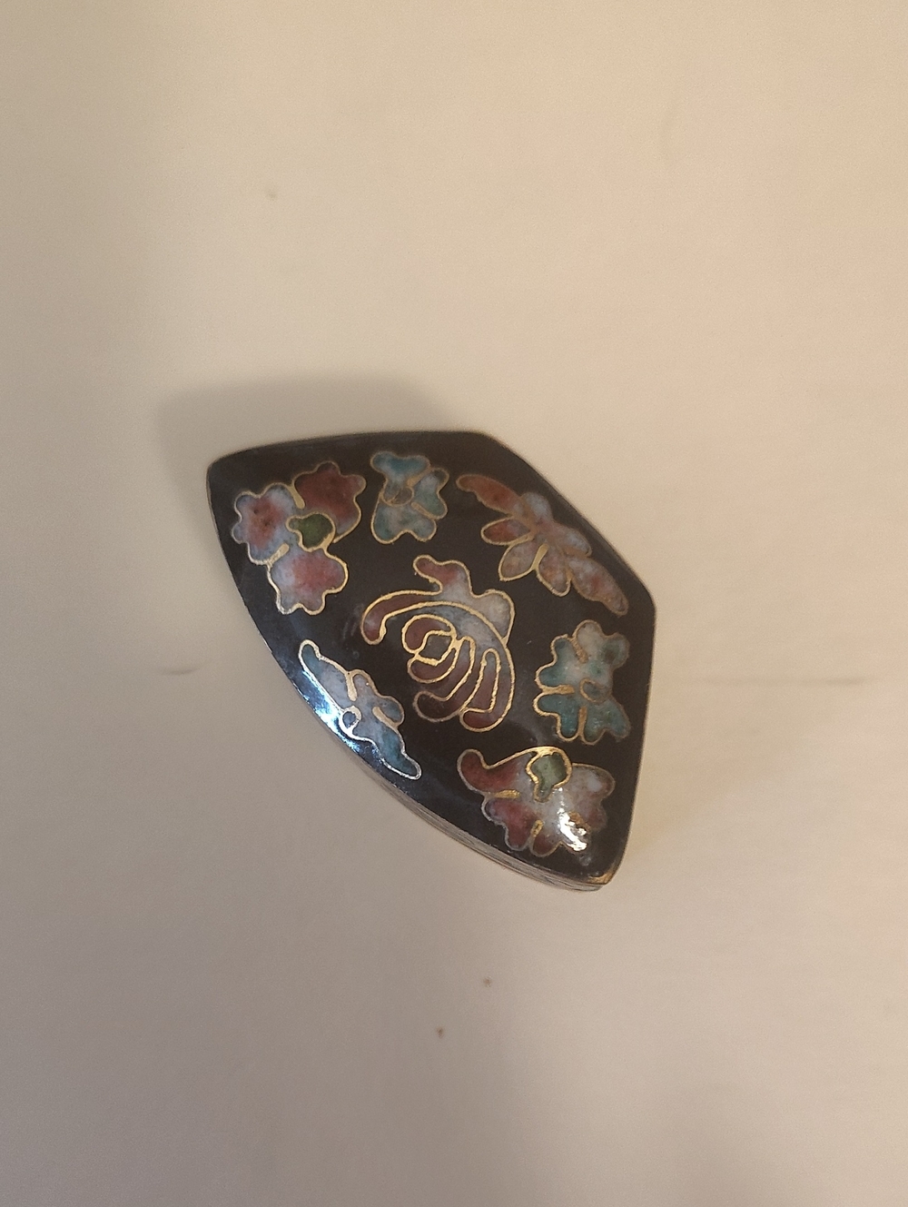 1930s Pill Box Cloisonne Flower Enamel
